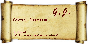 Giczi Jusztus névjegykártya