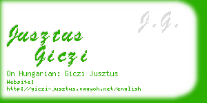 jusztus giczi business card